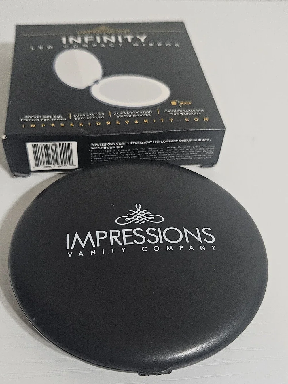Impressions Infinity LED Compact Mirror - Black